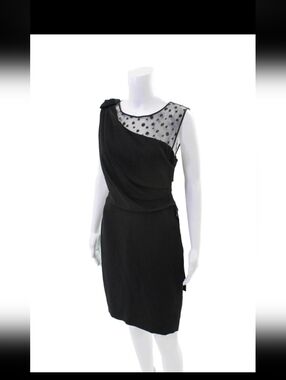 Max Mara Womens Pianoforte Sleeveless Ruched Sheath Dress Black Size 10"